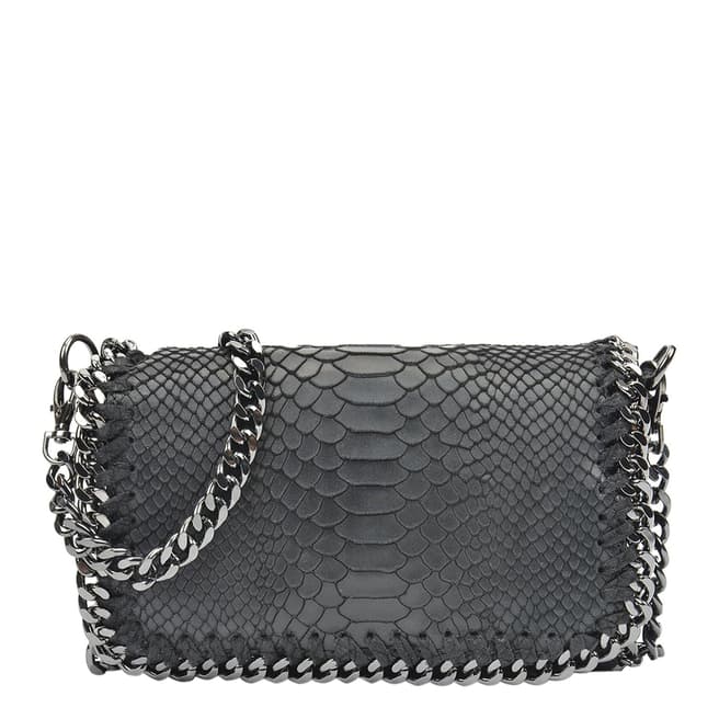 Luisa Vannini Black Leather Clutch Bag