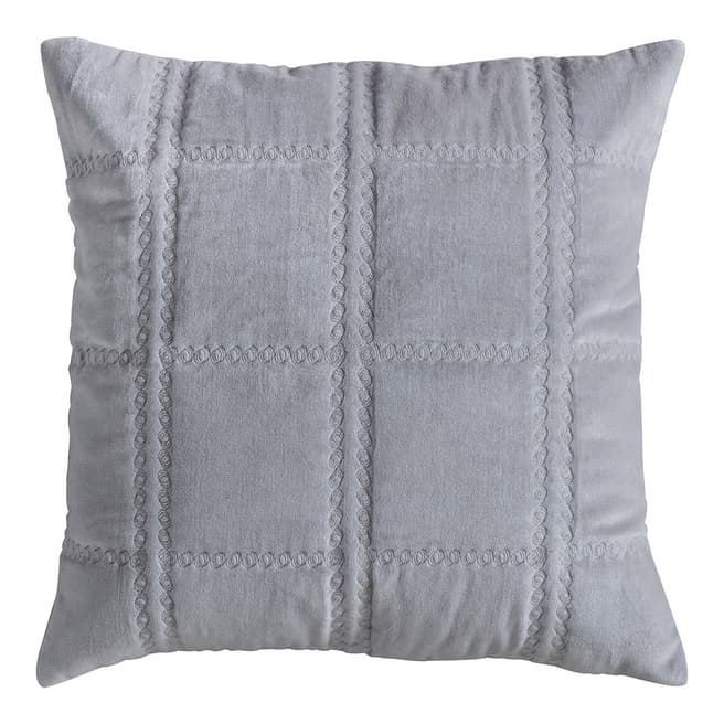 Kilburn & Scott Quilted Cotton Velvet Cushion, Grey