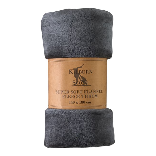 Kilburn & Scott Rolled Flannel Fleece, Charcoal