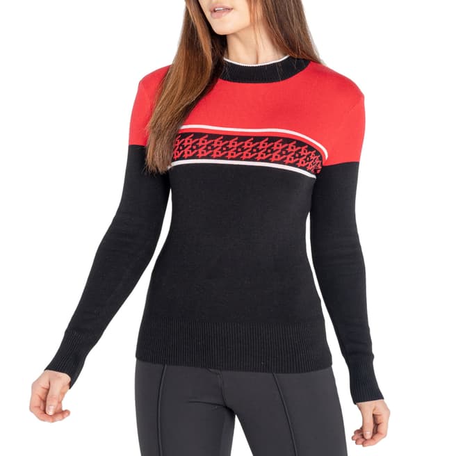 Dare2B Red/Black Knitted High Neck Sweater