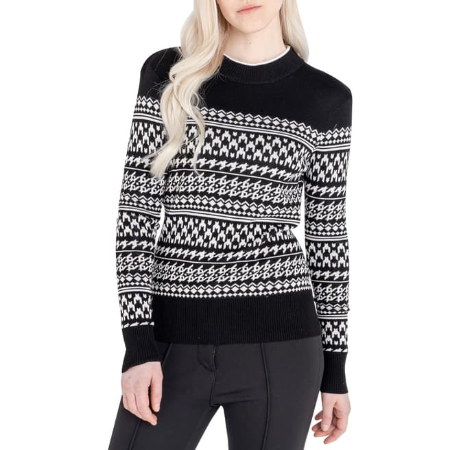 Dare2B Black/White Knitted High Neck Sweater