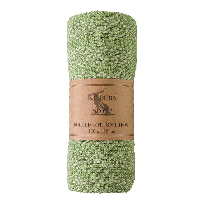 Gallery Living Rolled Cotton Diamond Throw, Sage