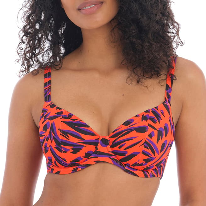 Freya Sunset Tiger Bay Uw Plunge Bikini Top