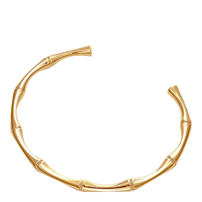 Chloe Collection by Liv Oliver 18K Gold Bamboo Cuff Bangle