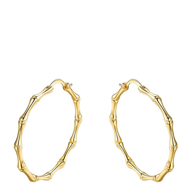 Chloe Collection by Liv Oliver 18K Gold Bamboo Hoop Earrings