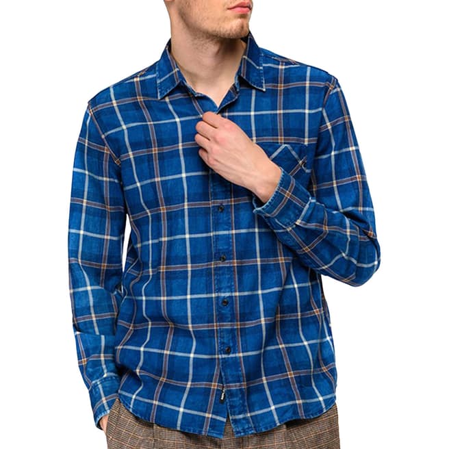 Replay Blue Checked Cotton Shirt