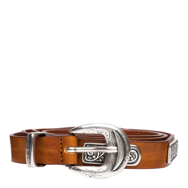Replay Brown Thin Leather Belt