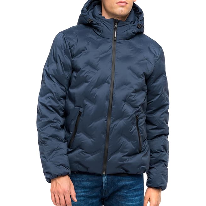 Replay Blue Thermoquilt Recycled Jacket