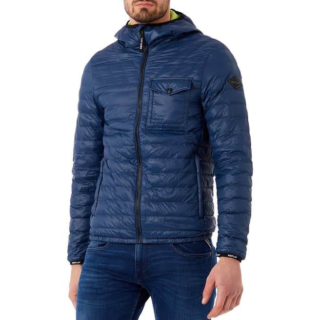 Replay Navy Ultralight Recycled Quilted Jacket
