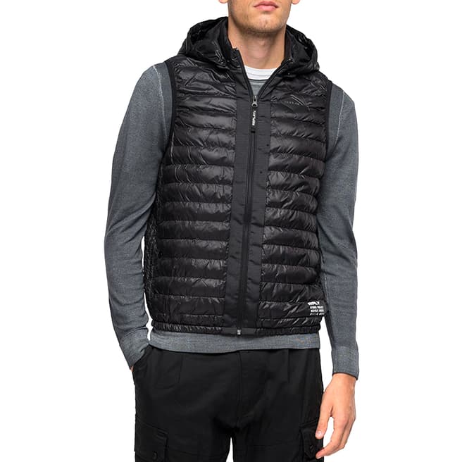Replay Black Ultralight Recycled Gilet