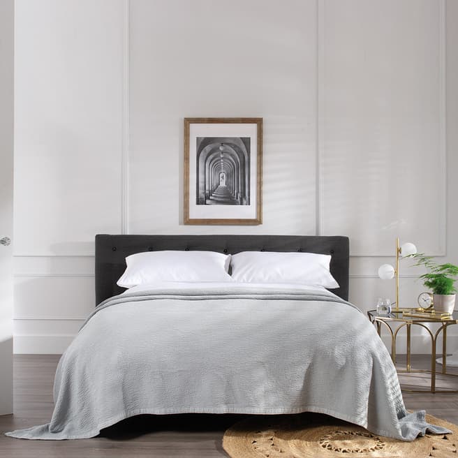 N°· Eleven 100% Cotton Matelasse Bedspread, Grey