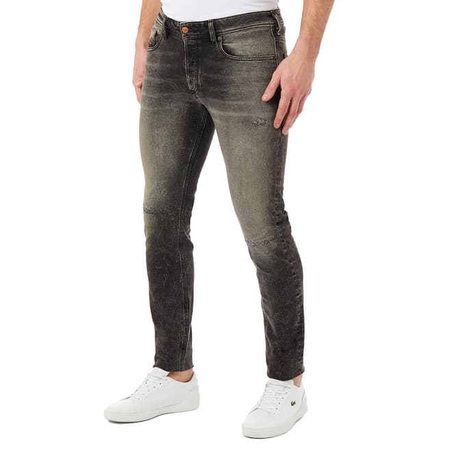 Diesel Grey Distressed Sleenker Stretch Jeans