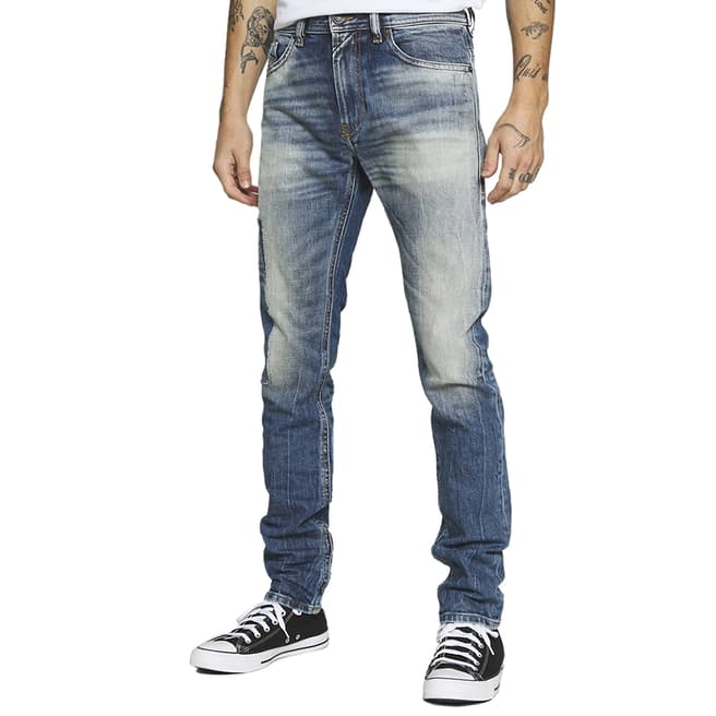 Diesel Blue Washed Thommer-X Skinny Stretch Jeans