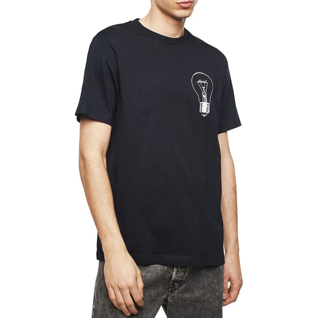 Diesel Black Light Bulb Design Cotton T-Shirt