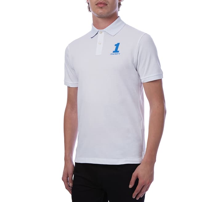 Hackett London White New Classic Slim Cotton Polo Shirt