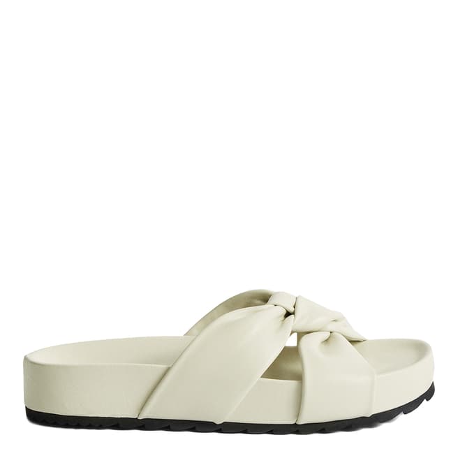 Reiss Off White Phoebe Twist Front Leather Sandals