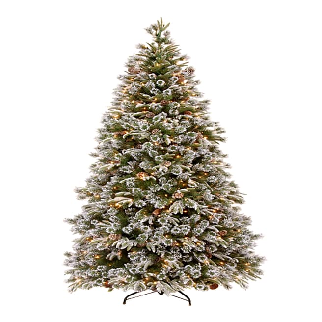 The National Tree Company Liberty Pine 6ft Medium Tree with Snow/Pine Cones and 350 LED Lights