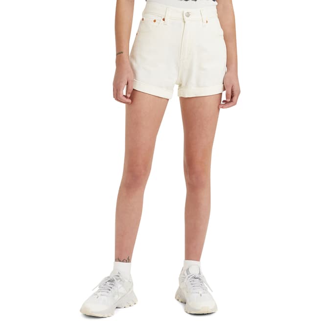 Levi's Cream Mom A-Line Denim Shorts