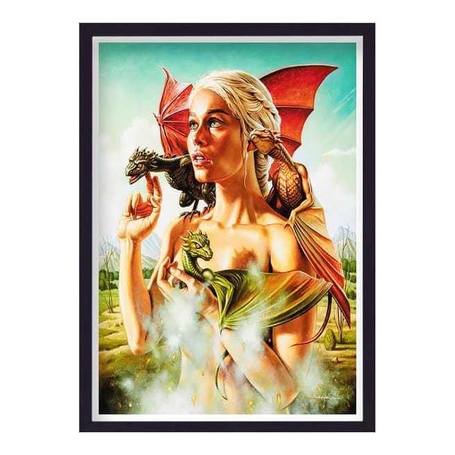 Reimagined Movies Game Of Thrones Mother Of Dragons Reimagined Art Poster 44x33cm Framed Print