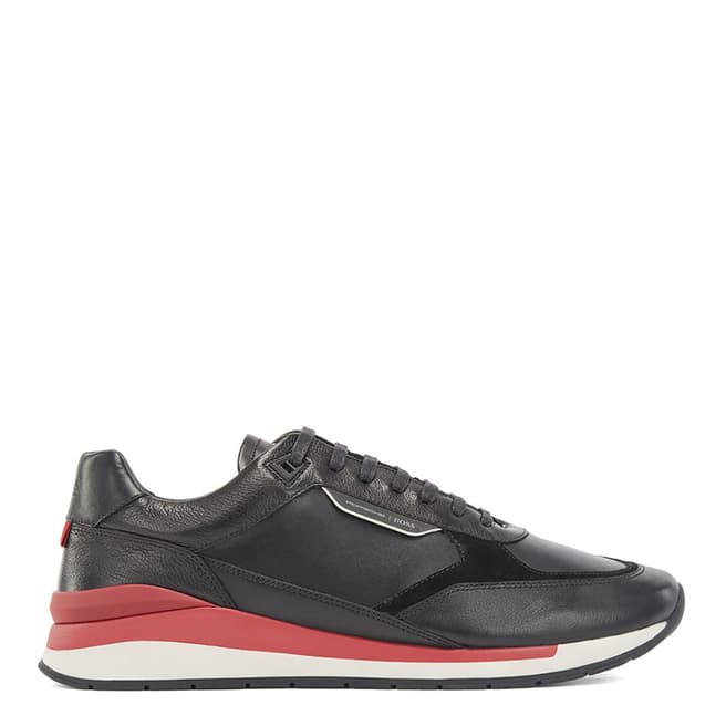 BOSS Black and Red Element Runner Sneakers