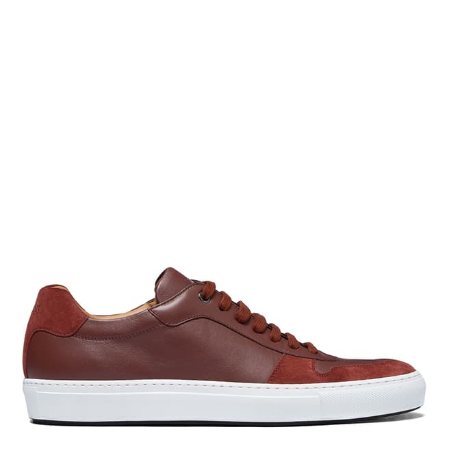BOSS Brown Leather and Suede Mirage Sneakers