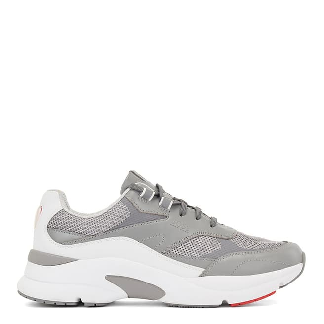 BOSS Grey and White Ardical Runner Sneakers