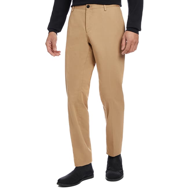 HUGO Dark Beige Gerald Cotton Blend Trousers