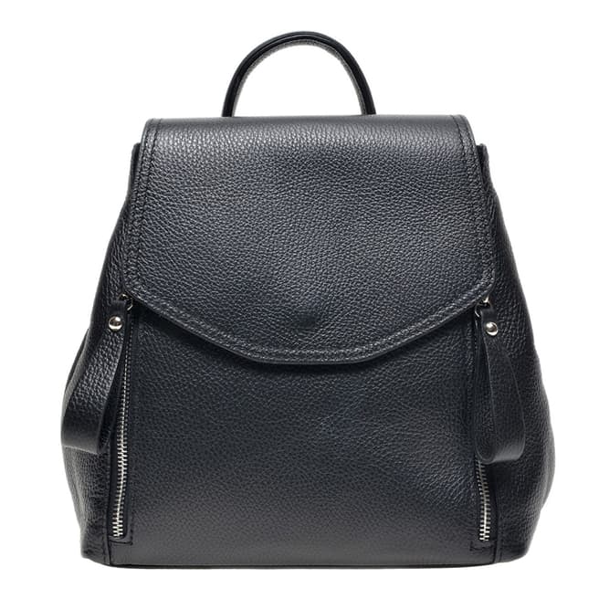 Carla Ferreri Black Leather Backpack