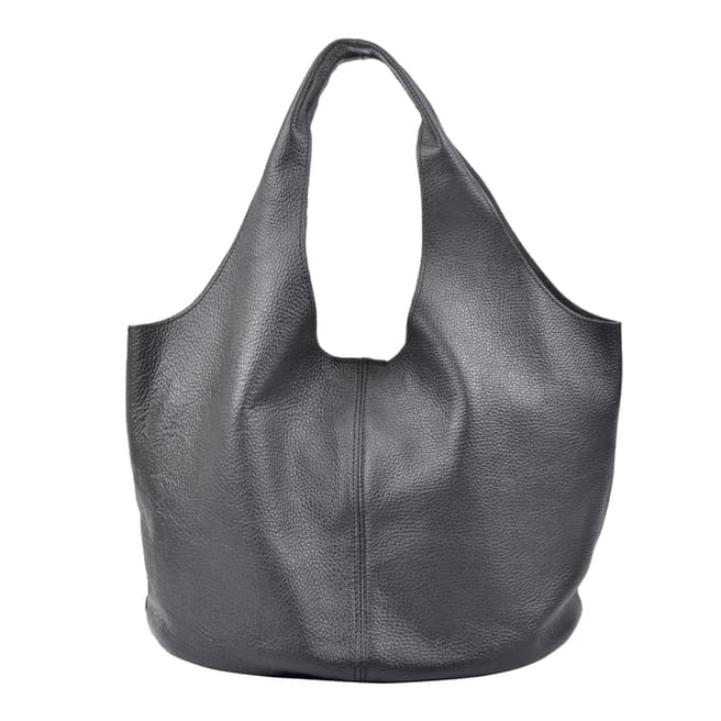 Carla Ferreri Black Leather Hobo Bag