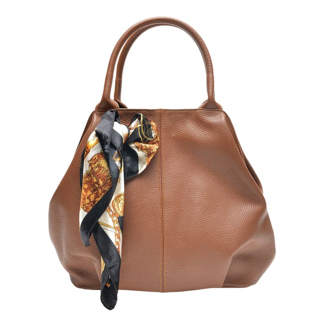 Carla Ferreri Brown Leather Top Handle Bag