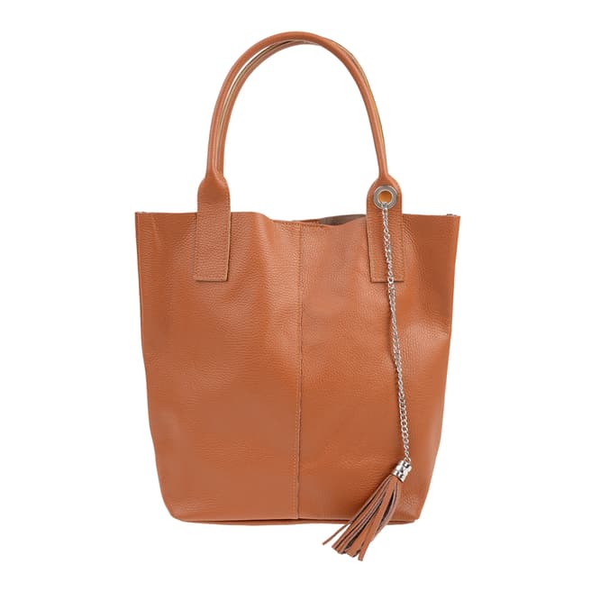 Carla Ferreri Brown Leather Tote Bag