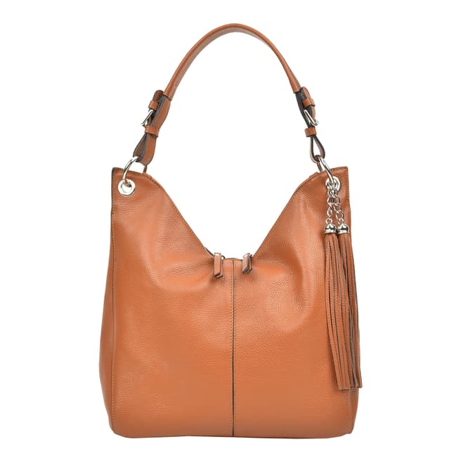 Carla Ferreri Brown Leather Hobo Bag