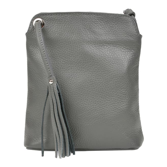 Carla Ferreri Grey Leather Crossbody Bag