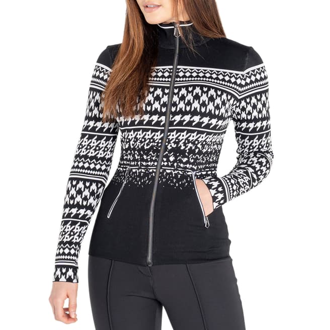 Dare2B Black/White Full Zip Sweater 