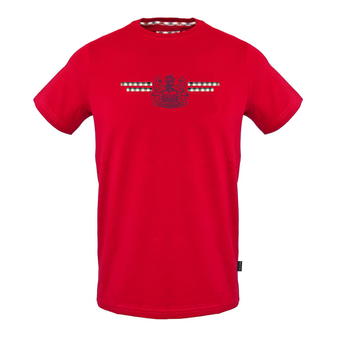 Aquascutum Red Chest Logo Cotton T-Shirt