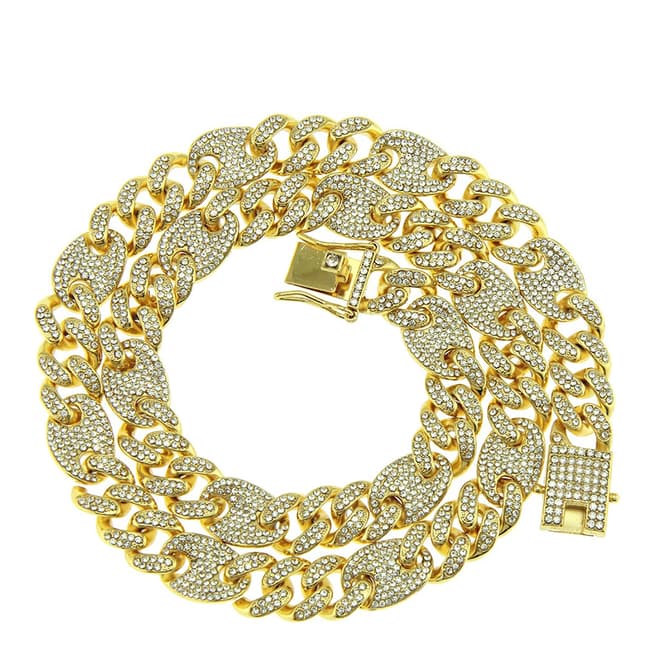 Stephen Oliver 18K Gold Link Cz Necklace