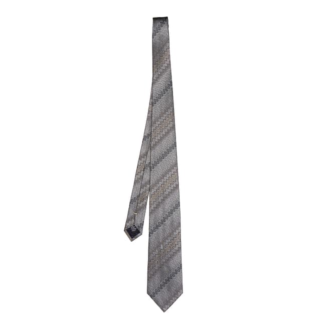 Missoni Grey Zig Zag Silk Tie 8cm
