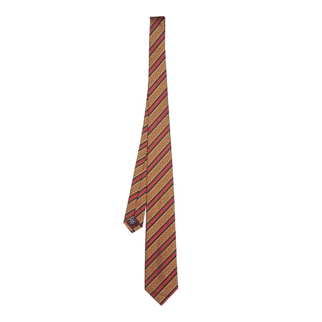 Missoni Maroon Stripe Silk Tie 8cm