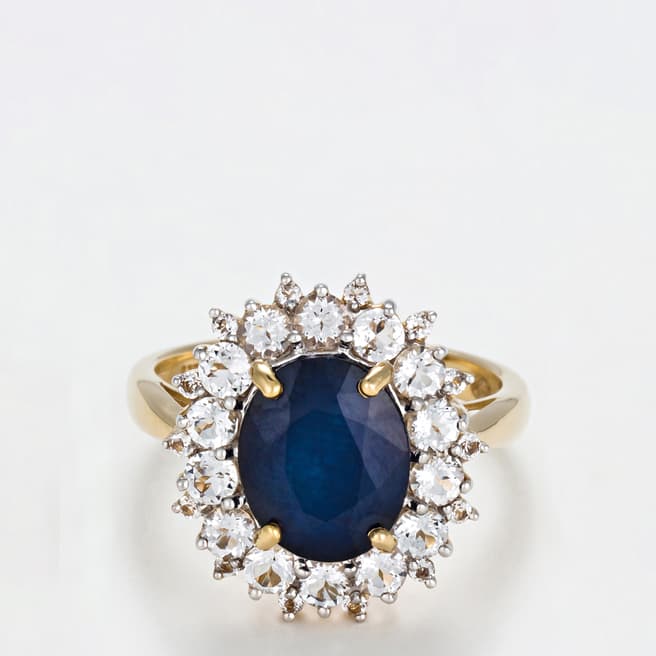 Diamantini Gold Diamond Embellished Solitaire Ring