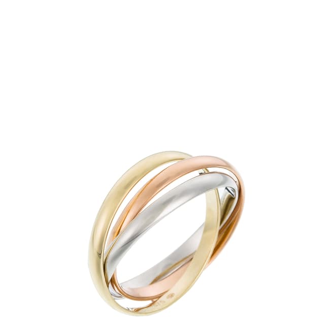 Or Eclat Tricolores Gold Intertwined Ring