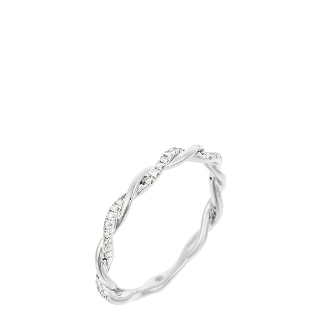 Paris Vendôme Silver Diamond Intertwined Ring