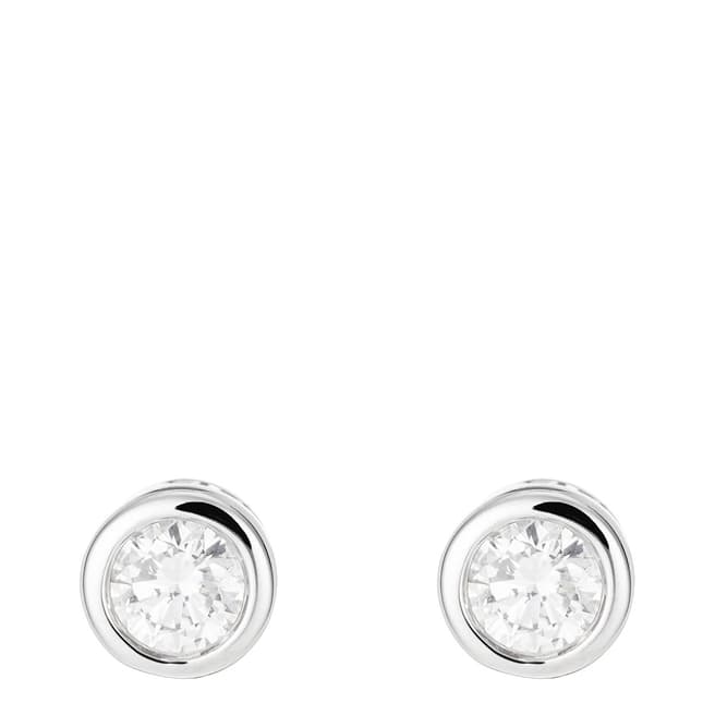 MUSE Silver Diamond Push Back Stud Earrings