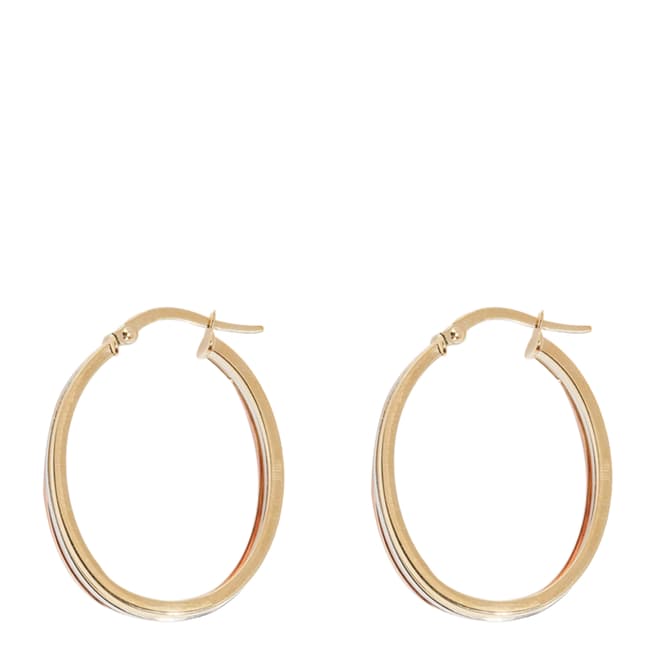 Or Eclat Tricolores Gold Circle Stack Earrings