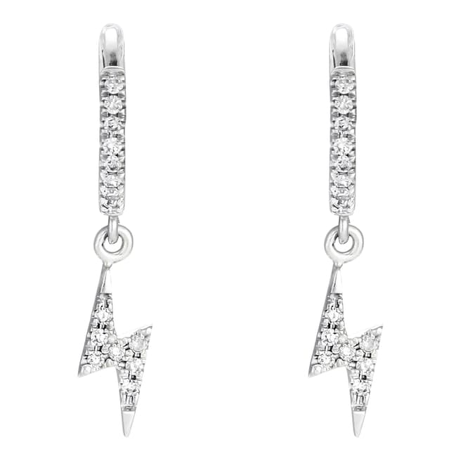 Paris Vendôme Silver Diamond Lightning Bolt Drop Earrings