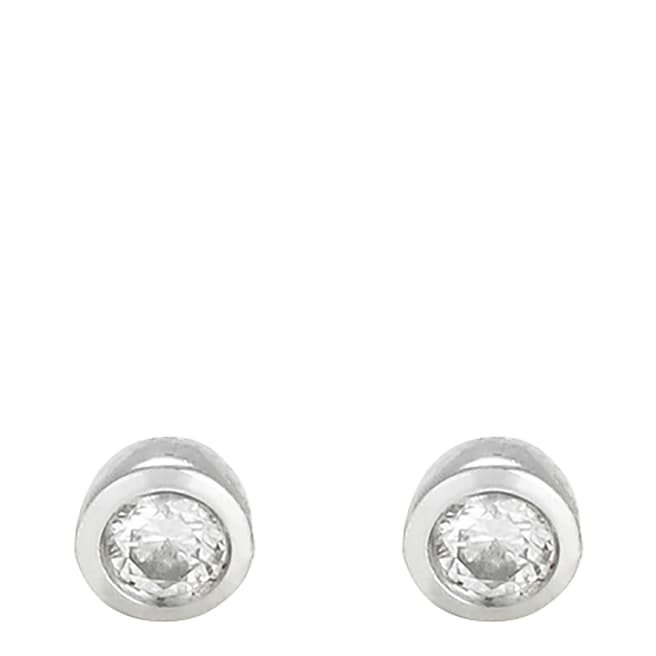 Paris Vendôme Silver Diamond Stud Earrings