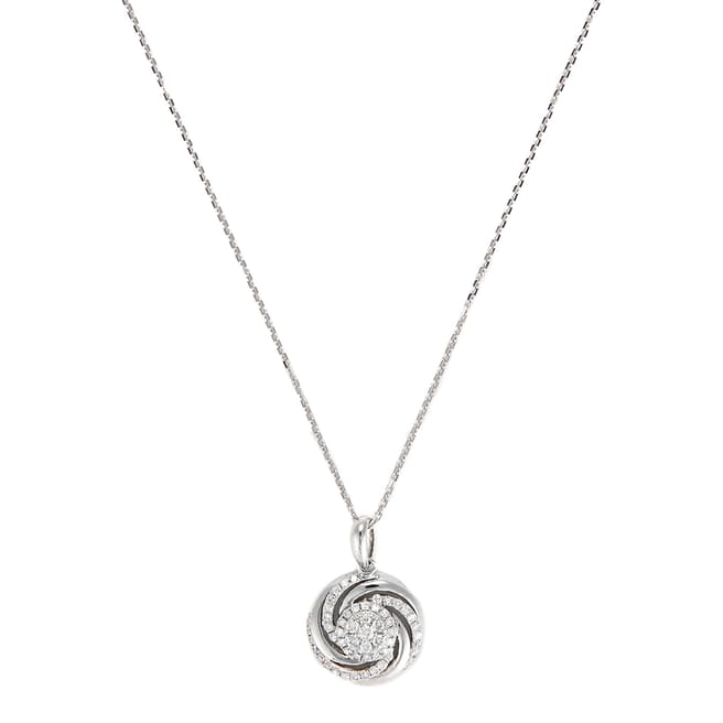 Paris Vendôme Silver Diamond Embellished Circle Pendant Necklace