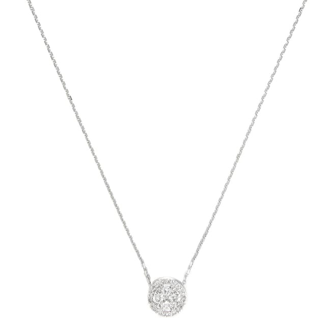 Paris Vendôme Silver Diamond Embellished Circle Pendant Necklace