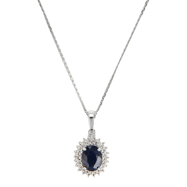 Le Diamantaire Silver Diamond Embellished Pendant Necklace