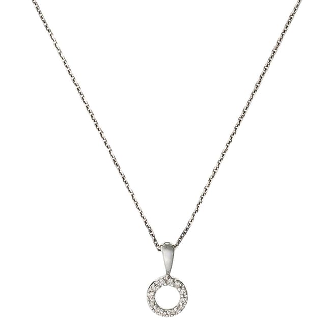 MUSE Silver Diamond Embellished Circle Pendant Necklace