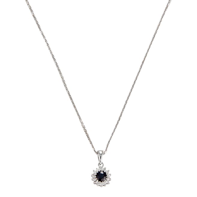 Paris Vendôme Silver Diamond Embellished Pendant Necklace